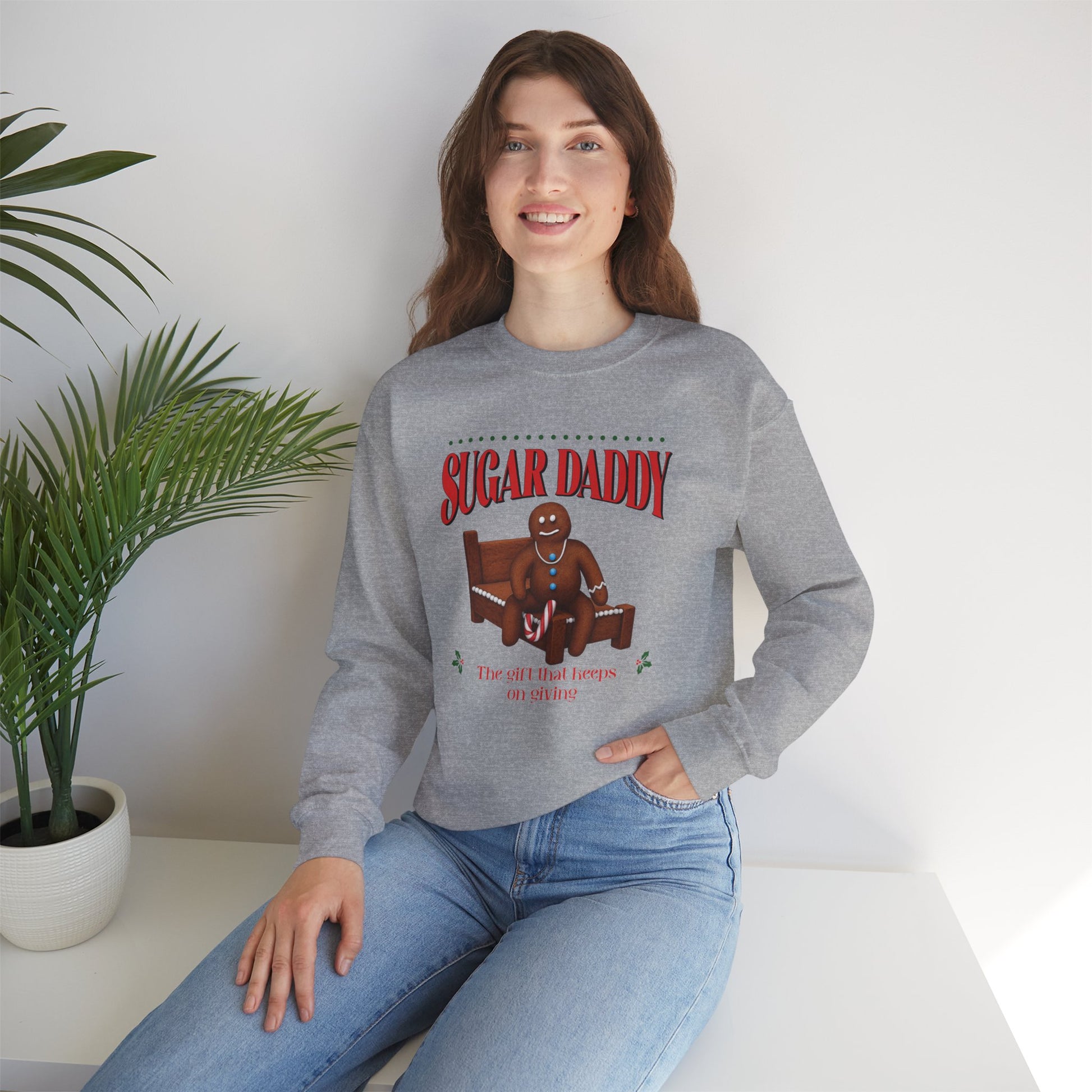 Funny Sugar Daddy Gingerbread Christmas Sweater Holiday Crewneck Sweatshirt