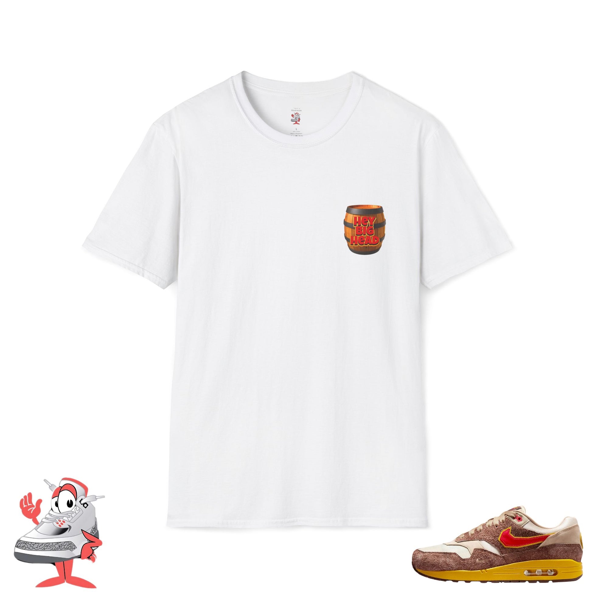 Matching Shirt for Nike Air Max 1 Big Head Origin Hey Big Head Barrel T-Shirt