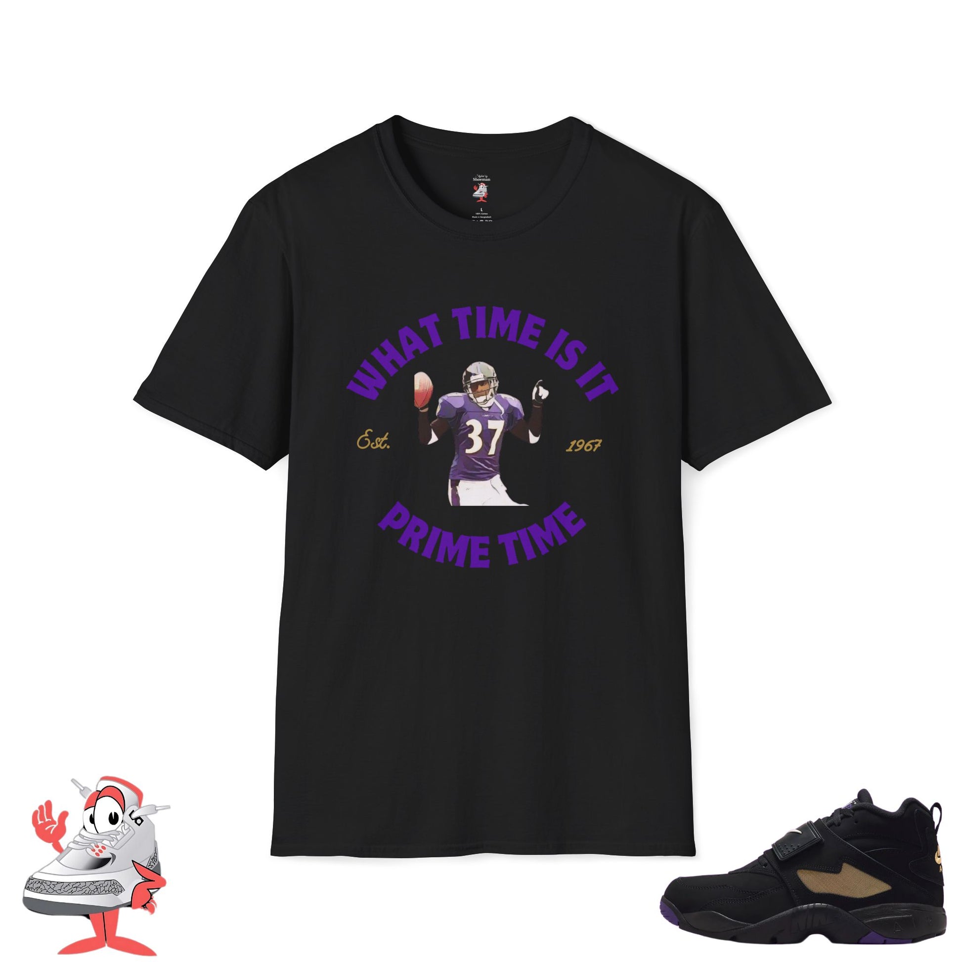 Matching Shirt Nike Air Diamond Turf Ravens What Time Prime Time T-Shirt Deion