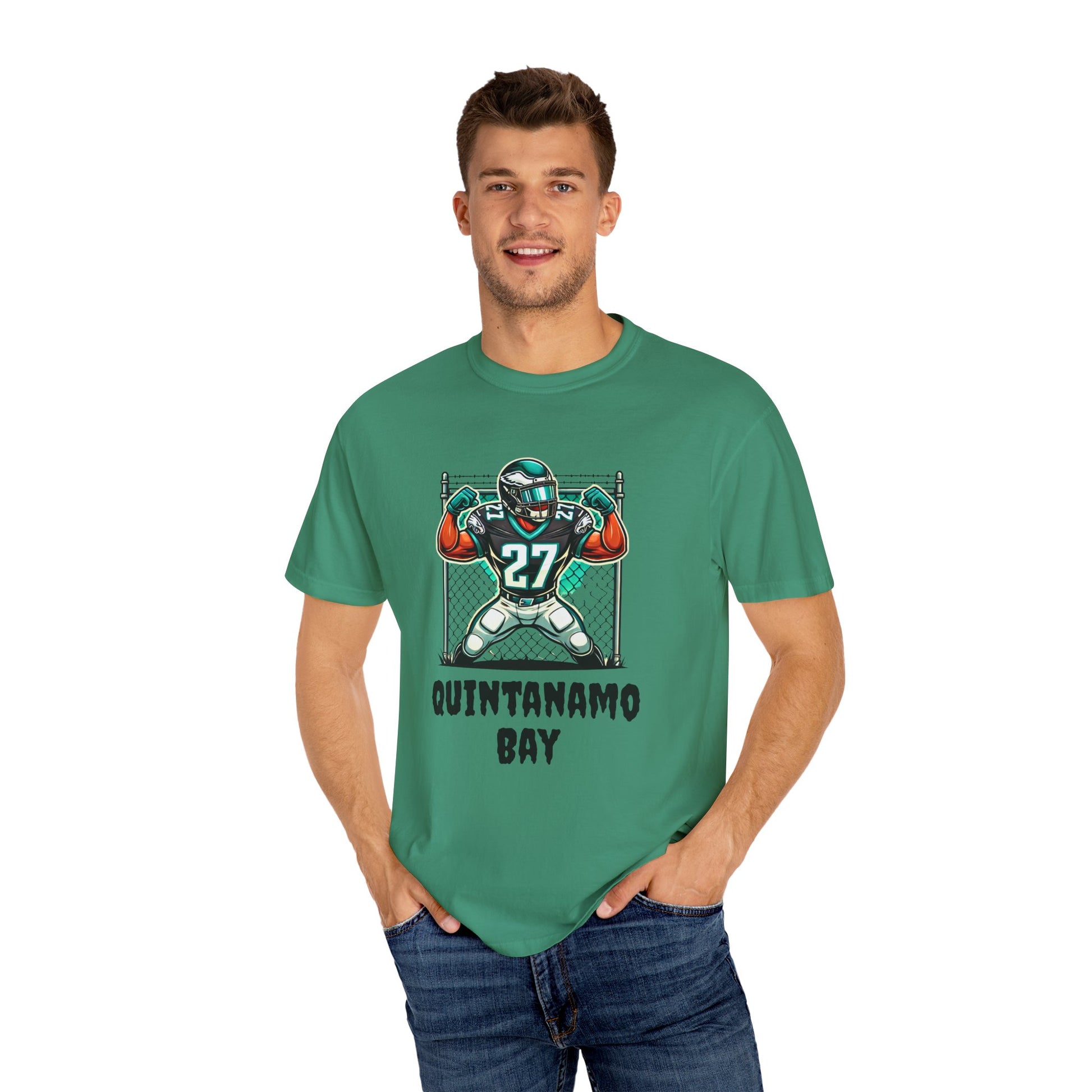 Quintanamo Bay Football Graphic T-Shirt NFL Philadelphia Eagles Quinyon Mitchell