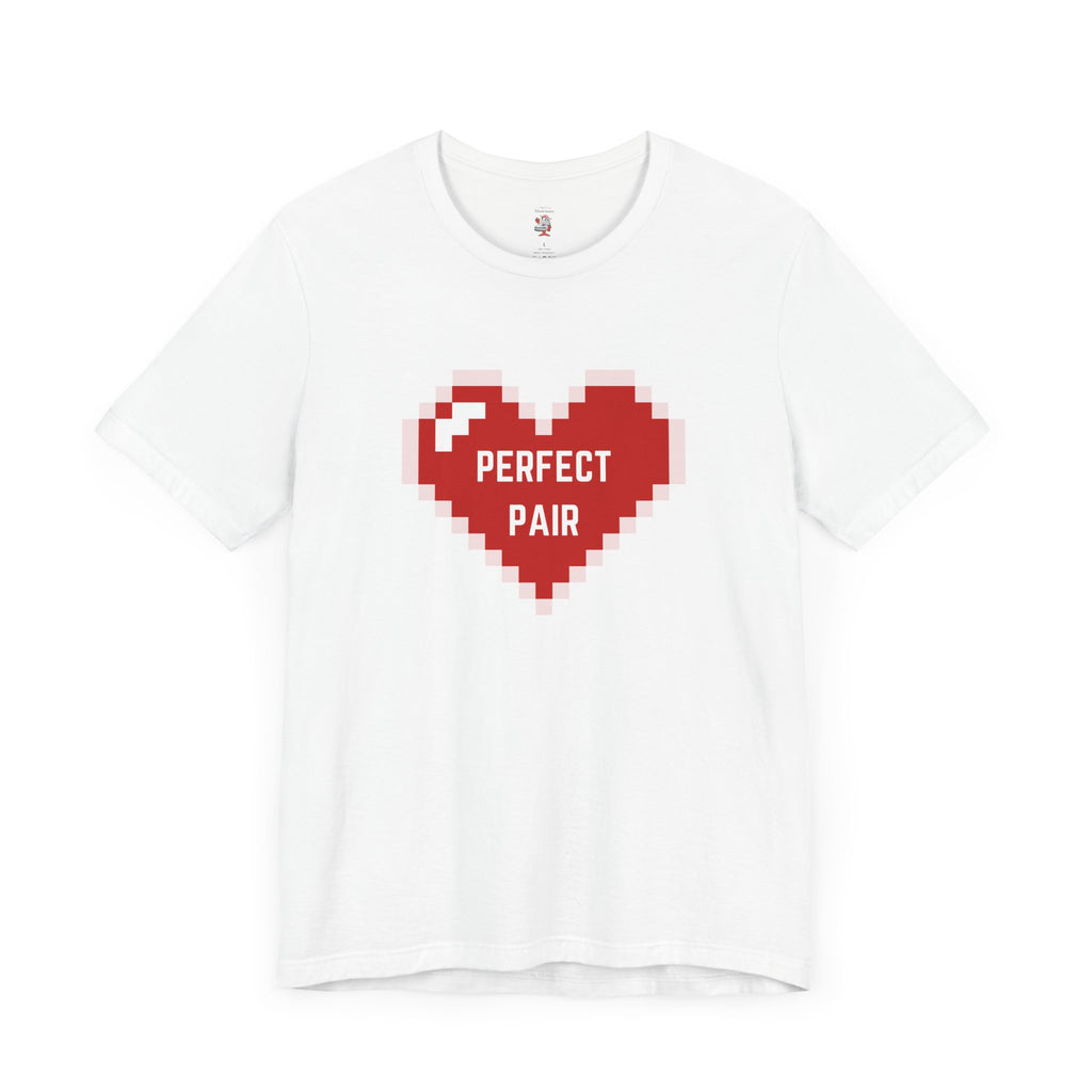 Womens Pixel Heart Perfect Pair Tee Graphic T-Shirt for Nike Valentine's Day