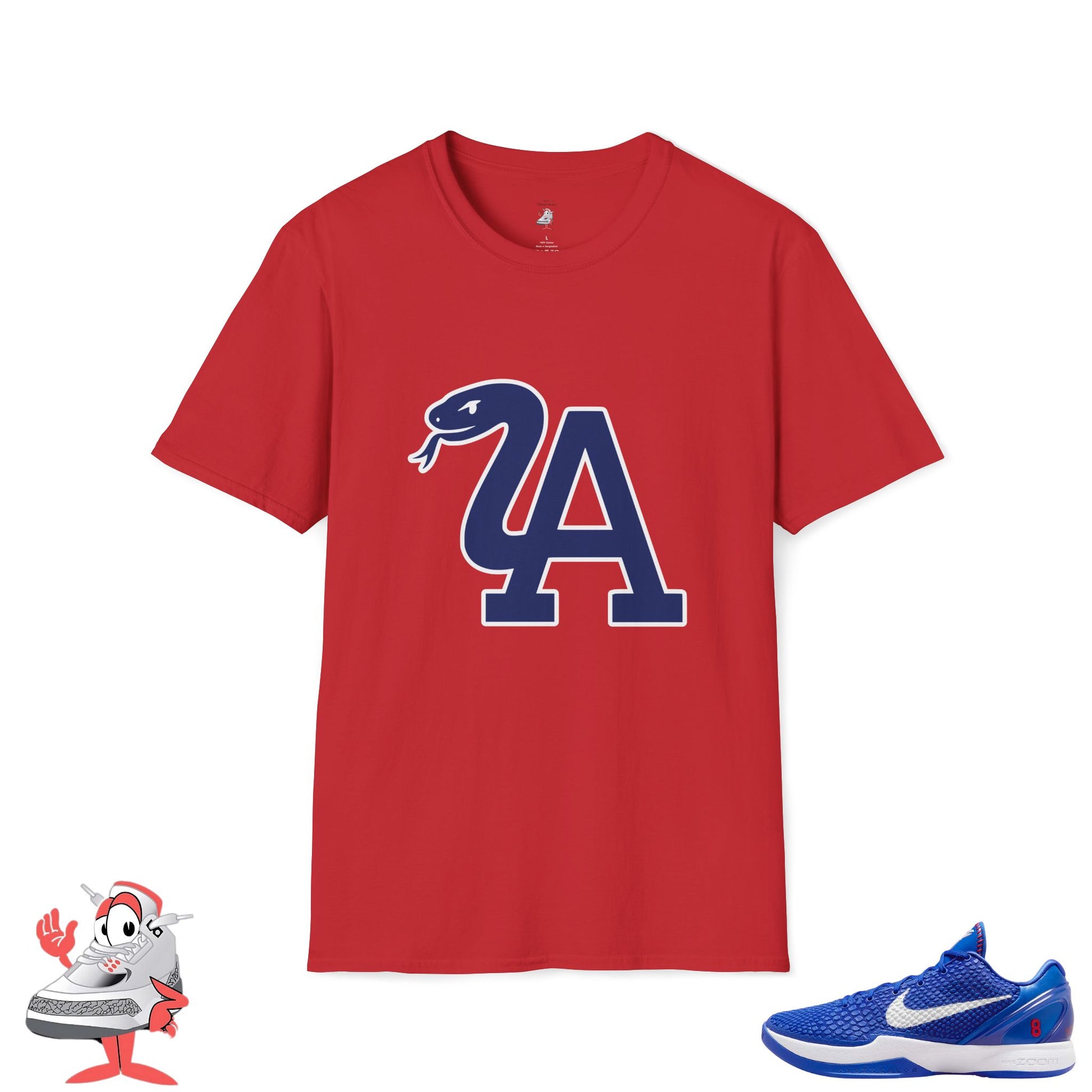 Matching Shirt For Nike Kobe 6 Proto Dodgers Blue White LA Mamba Sneaker Tee