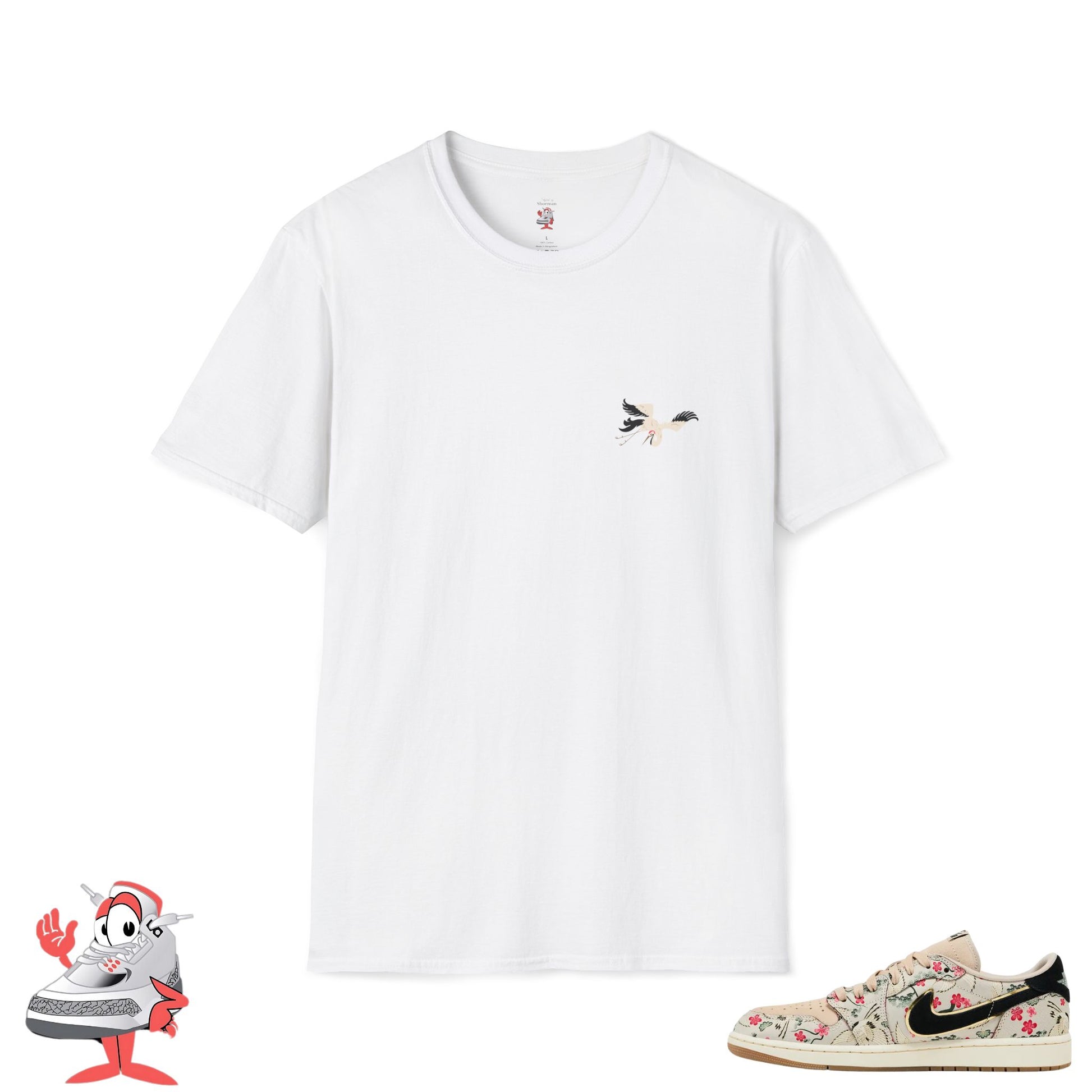 Matching Shirt For Air Jordan Retro 1 Low OG Rui Hachimura Crane Sneaker Tee